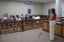 Câmara Municipal de Caconde recebe palestra sobre conscientização ao agosto Lilás.